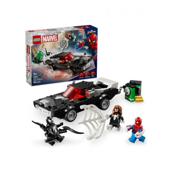 ® ǀ Marvel Örümcek Adam, Venom Arabasına Karşı 76309 - 7+ Yaş Çocuklar için Araç İçeren Yaratıcı Oyuncak Yapım Seti (254P)