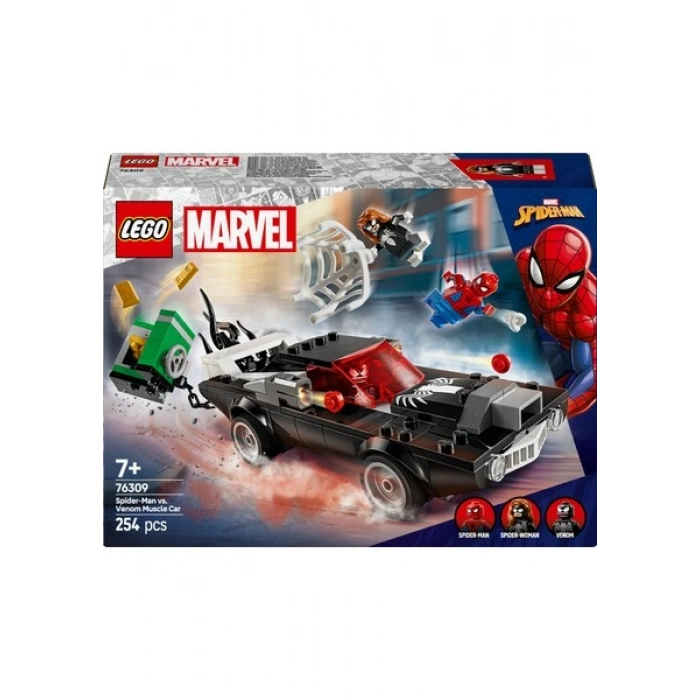 ® ǀ Marvel Örümcek Adam, Venom Arabasına Karşı 76309 - 7+ Yaş Çocuklar için Araç İçeren Yaratıcı Oyuncak Yapım Seti (254P)