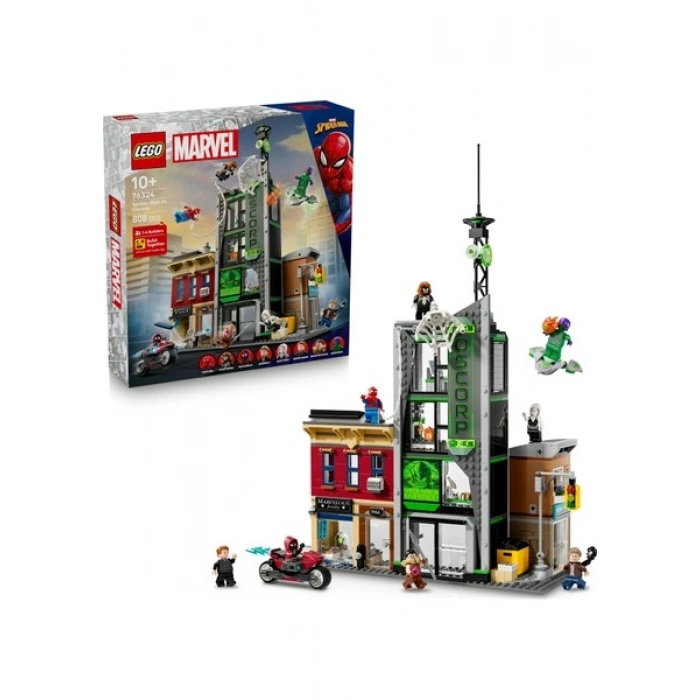 Lego® ǀ Marvel Örümcek Adam, Oscorpa Karşı 76324 – 10 Yaş & Üzeri Çocuklar Için Yaratıcı Oyuncak Yapım Seti (808 Parça)