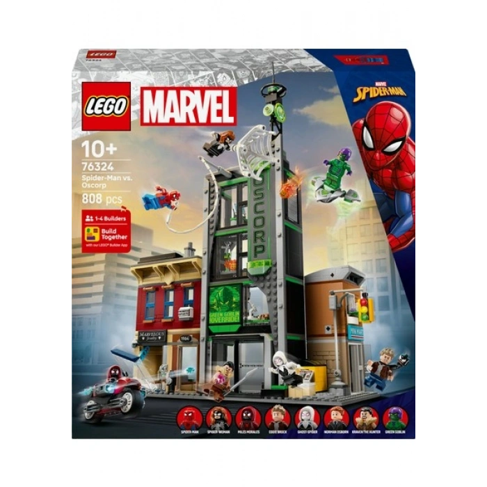 Lego® ǀ Marvel Örümcek Adam, Oscorpa Karşı 76324 – 10 Yaş & Üzeri Çocuklar Için Yaratıcı Oyuncak Yapım Seti (808 Parça)
