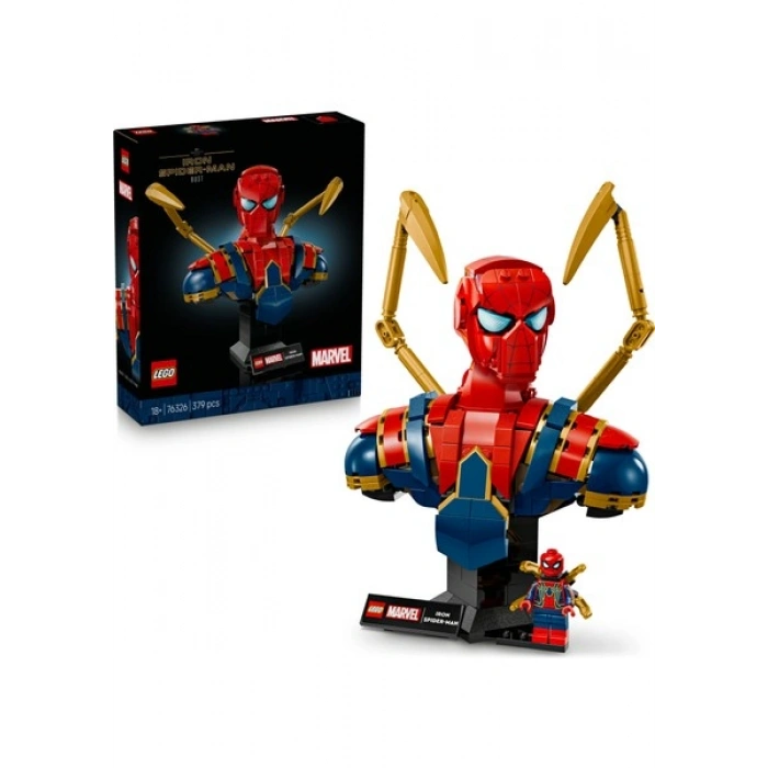 Lego® ǀ Marvel Iron Örümcek Adam Büstü 76326 – Yetişkinler Için Koleksiyonluk ve Dekoratif Model Yapım Seti (379 Parça)