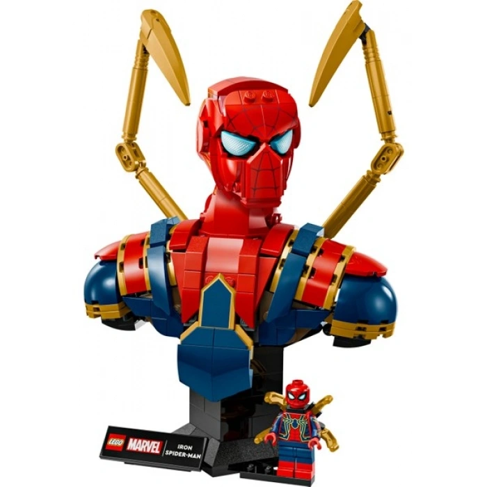 Lego® ǀ Marvel Iron Örümcek Adam Büstü 76326 – Yetişkinler Için Koleksiyonluk ve Dekoratif Model Yapım Seti (379 Parça)