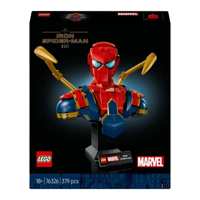 Lego® ǀ Marvel Iron Örümcek Adam Büstü 76326 – Yetişkinler Için Koleksiyonluk ve Dekoratif Model Yapım Seti (379 Parça)
