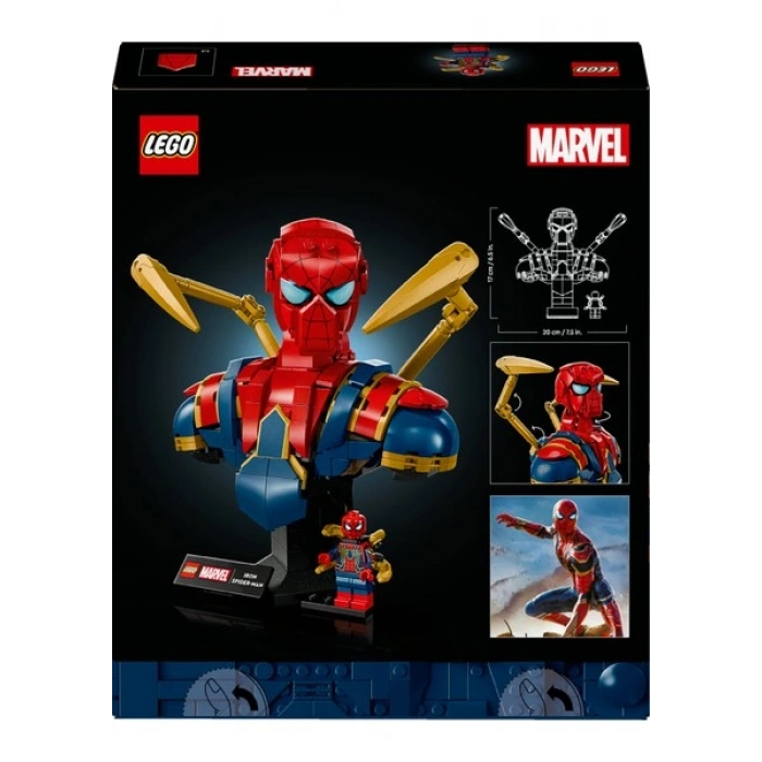 Lego® ǀ Marvel Iron Örümcek Adam Büstü 76326 – Yetişkinler Için Koleksiyonluk ve Dekoratif Model Yapım Seti (379 Parça)