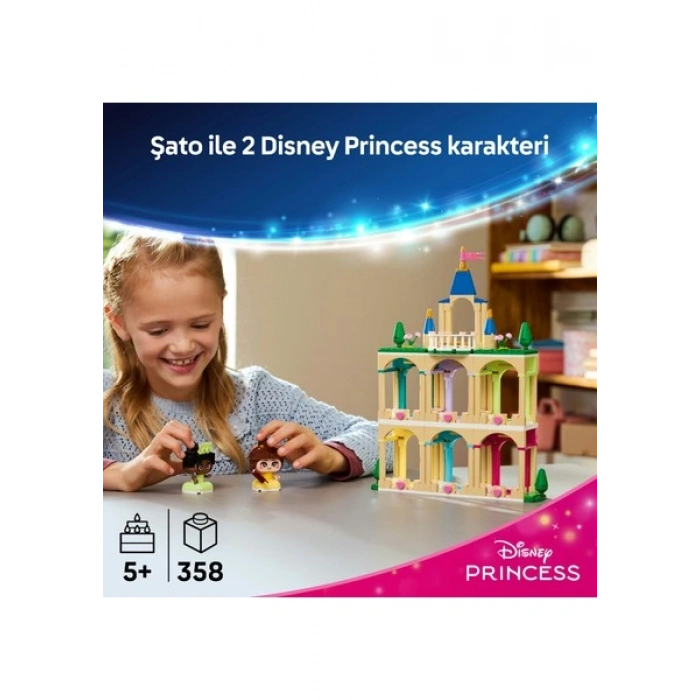 LEGO® ǀ Disney Princess Şato ile Mini Belle ve Tiana 43291 - 5 Yaş ve Üzeri Çocuklar için Yaratıcı Oyuncak Yapım Seti (358 Parça)