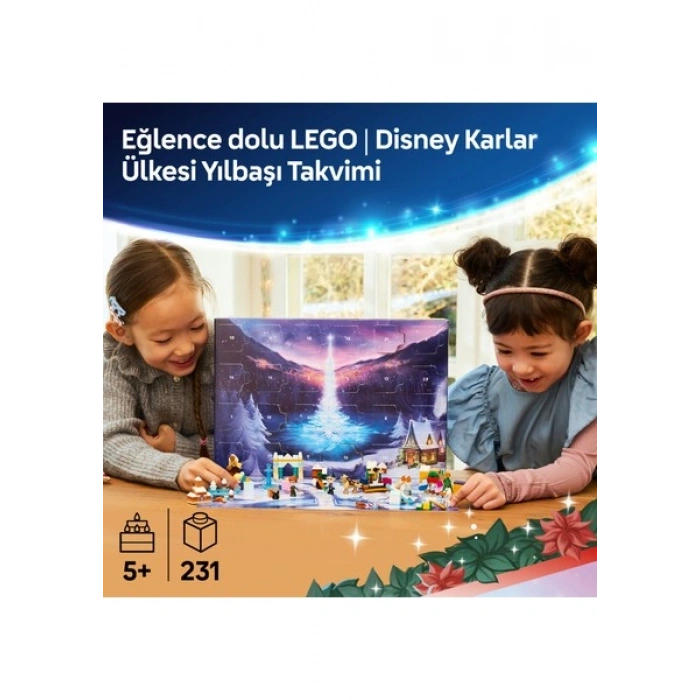 LEGO® ǀ Disney Karlar Ülkesi 2025 Yılbaşı Takvimi 43273 - 5 Yaş ve Üzeri Prenses Seven Çocuklar için Oyuncak Yapım Seti (231 P)