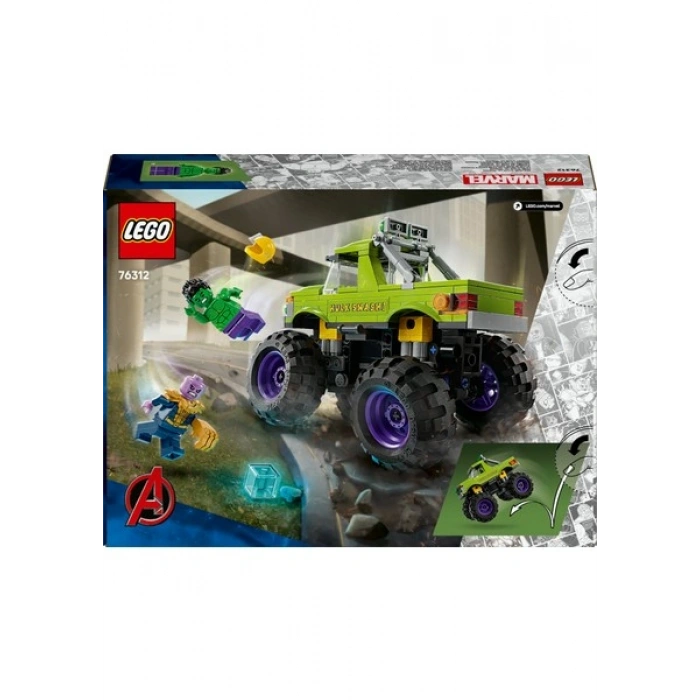 ® ǀ Marvel Hulk Kamyonu, Thanosa Karşı 76312 - 7+ Yaş Çocuklar için Minifigür İçeren Yaratıcı Oyuncak Yapım Seti (229 Parça)