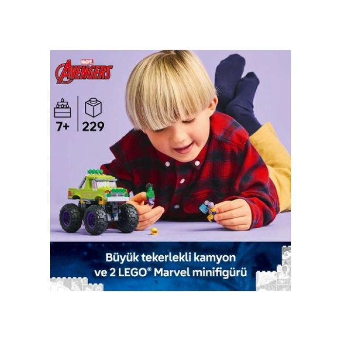 ® ǀ Marvel Hulk Kamyonu, Thanosa Karşı 76312 - 7+ Yaş Çocuklar için Minifigür İçeren Yaratıcı Oyuncak Yapım Seti (229 Parça)