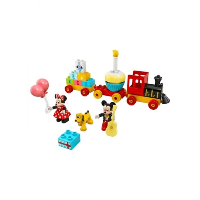 LEGO DUPLO ǀ Disney Mickey ve Minnie Doğum Günü Treni 10941-2 Yaş ve Üzeri Çocuklar için Rakamlı Doğum Günü Treni İçeren Eğitici Yapım Seti (22 Parça)