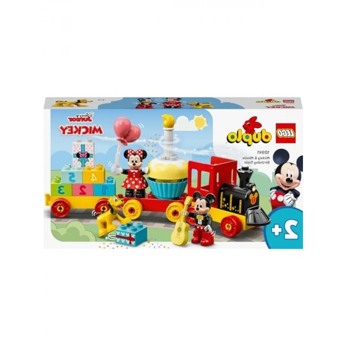 LEGO DUPLO ǀ Disney Mickey ve Minnie Doğum Günü Treni 10941-2 Yaş ve Üzeri Çocuklar için Rakamlı Doğum Günü Treni İçeren Eğitici Yapım Seti (22 Parça)