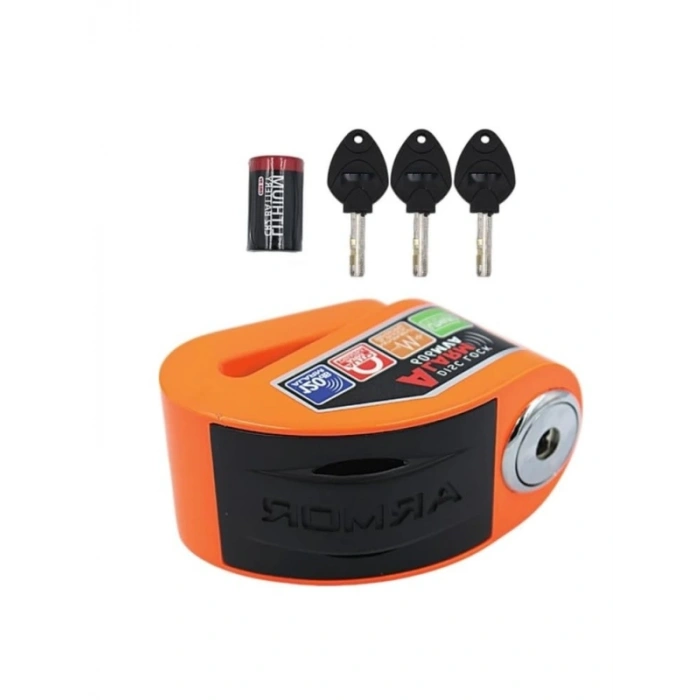 6mm Turuncu Renkli Alarmlı Disk Kilidi