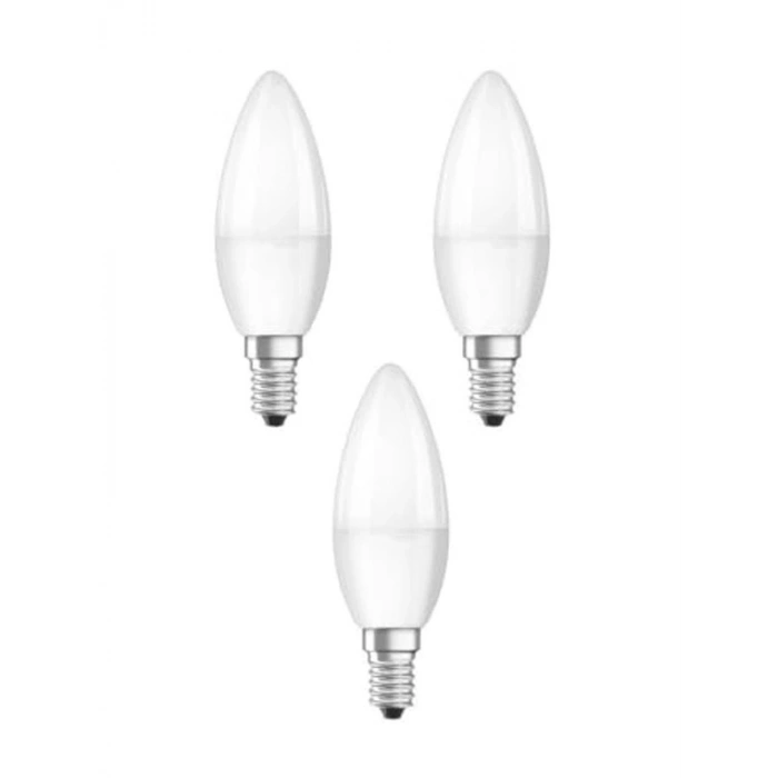 6W Sarı Işık LED Mum Ampul, E14, 3 Adet Paket