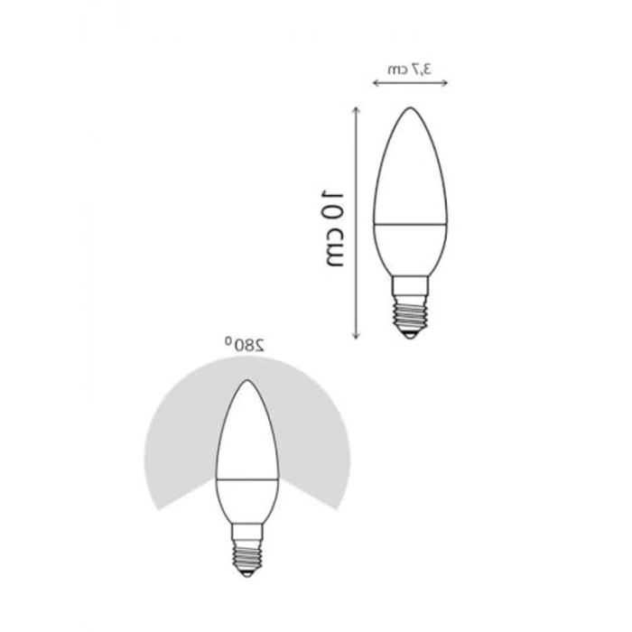 6W Sarı Işık LED Mum Ampul, E14, 3 Adet Paket