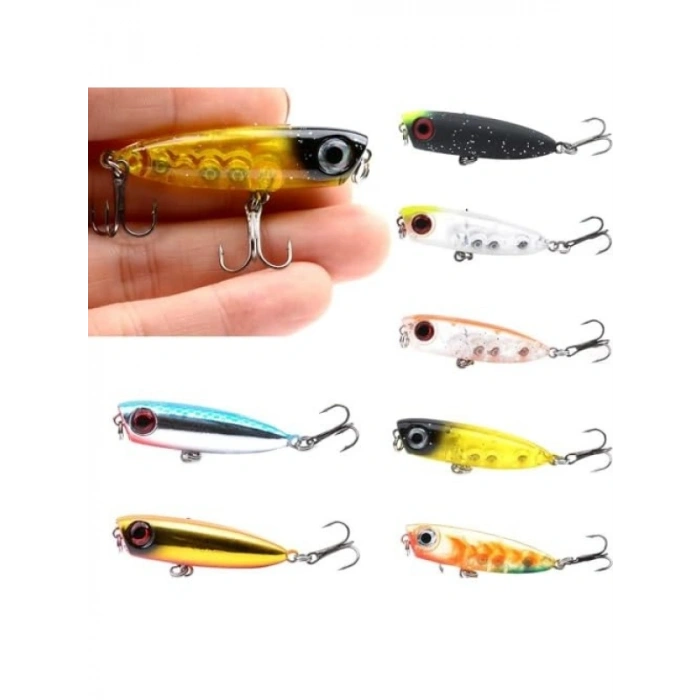 7 Adet Renkli Zıpır Olta Yem Seti - 4.8cm, 3.8gr