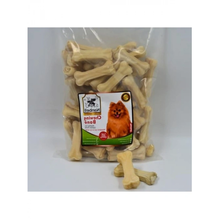 7 cm Sütlü Köpek Çiğneme Kemiği, 60lı Paket