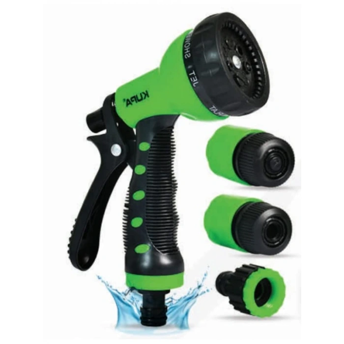 7 Fonksiyonlu Bahçe Sulama Tabanca Seti - 3 Adaptör ile