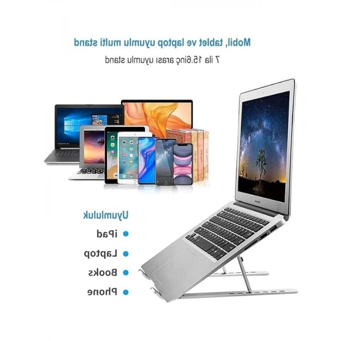 7 Kademeli Alüminyum Notebook Standı, Macbook Uyumlu