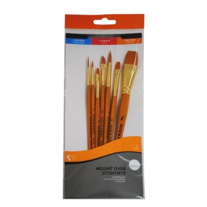 7li Kısa Sap Taklon Fırça Seti - Çok Amaçlı Kullanım