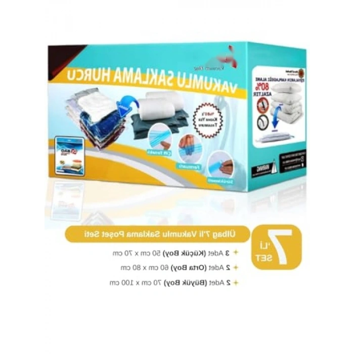 7li Vakumlu Poşet Seti - Farklı Boyutlar