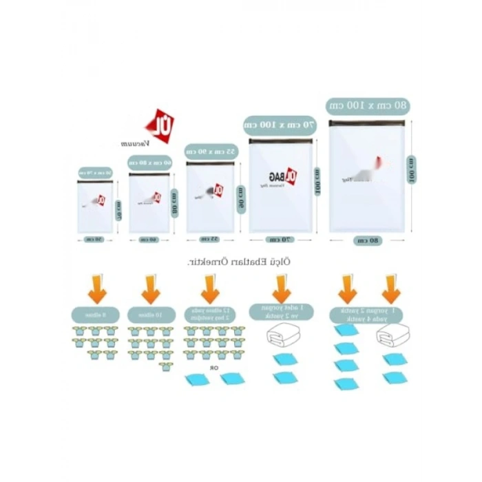 7li Vakumlu Poşet Seti - Farklı Boyutlar