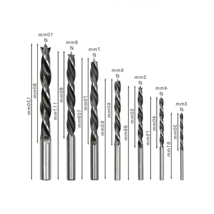 7 Parçalı Ahşap Matkap Ucu Seti - Hassas Delme