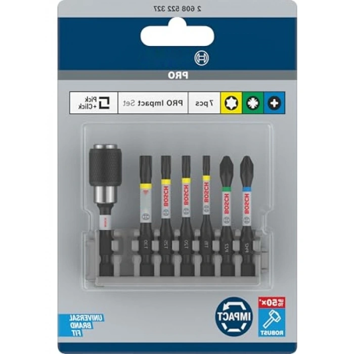 7 Parçalı Tornavida Ucu Seti - Darbeli Matkap Aksesuarı, Uzunluk: 25 mm