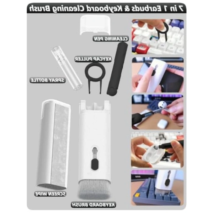 7si 1 Arada Klavye ve Kulaklık Temizleme Fırça Seti