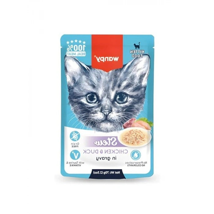 70 Gr Tavuklu ve Ördekli Yaş Kedi Maması, 10 Adet