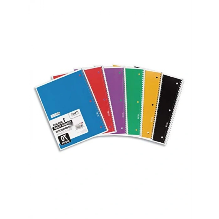 70 Yapraklı Renkli Spiral Not Defteri - Çizgili