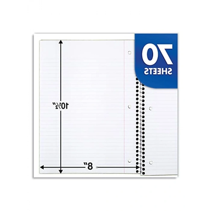 70 Yapraklı Renkli Spiral Not Defteri - Çizgili