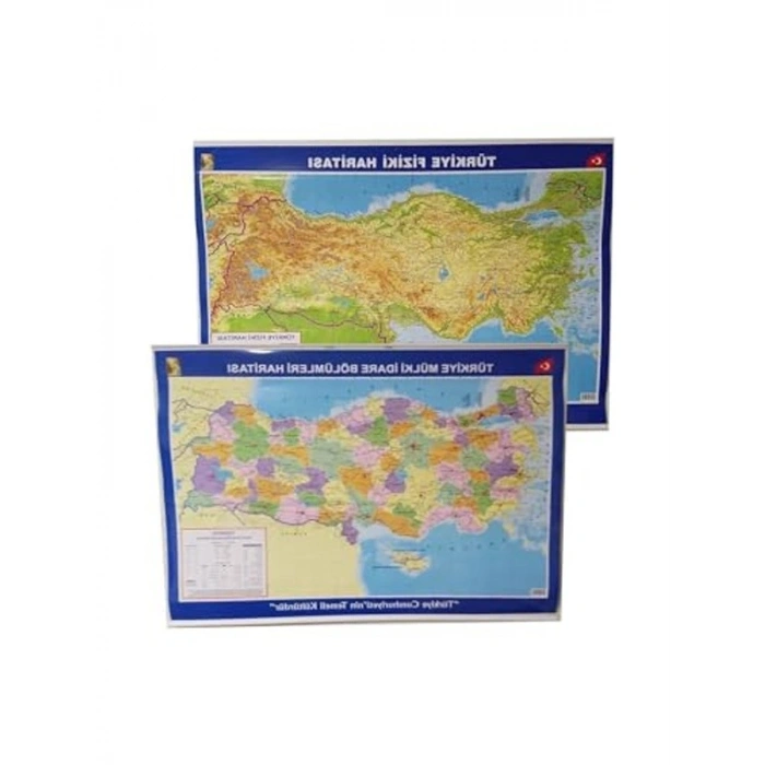 70x100 cm Boyutunda Büyük Türkiye Haritası, Çift Taraflı ve Askılı Tasarım