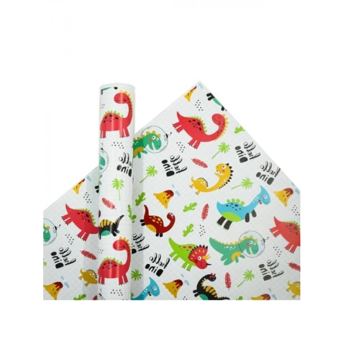 70x100 cm Çocuk Temalı Premium Hediye Paketleme Kağıdı Seti, 2li Rulo