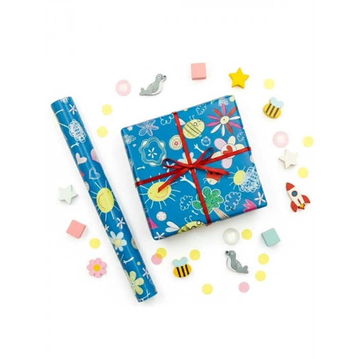 70x100 cm Çocuklar İçin Hediye Paketleme Kağıdı, 2li Set
