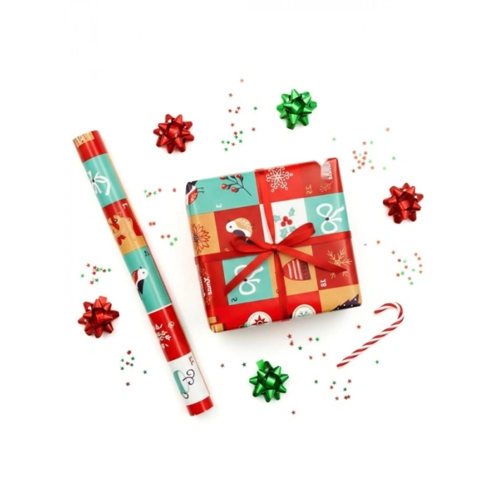 70x100 cm Premium Yılbaşı Hediye Paketleme Kağıdı - 2li Set