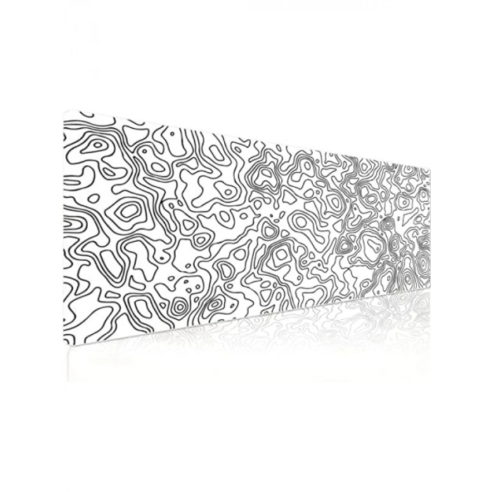 70x30 cm Dikişli Kenar Gaming Mouse Pad, Beyaz Harita Çizgileri