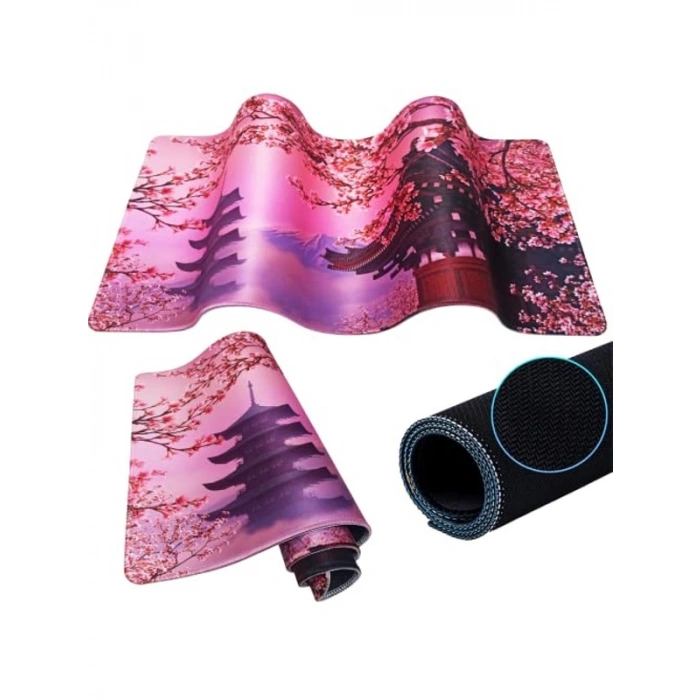 70x30 cm Pembe Renkli Büyük Oyuncu Mouse Pad, 3mm Kalınlık