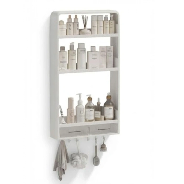70x40x10 cm Boyutlarında Yapışkanlı Duvar Rafı, Suya Dayanıklı