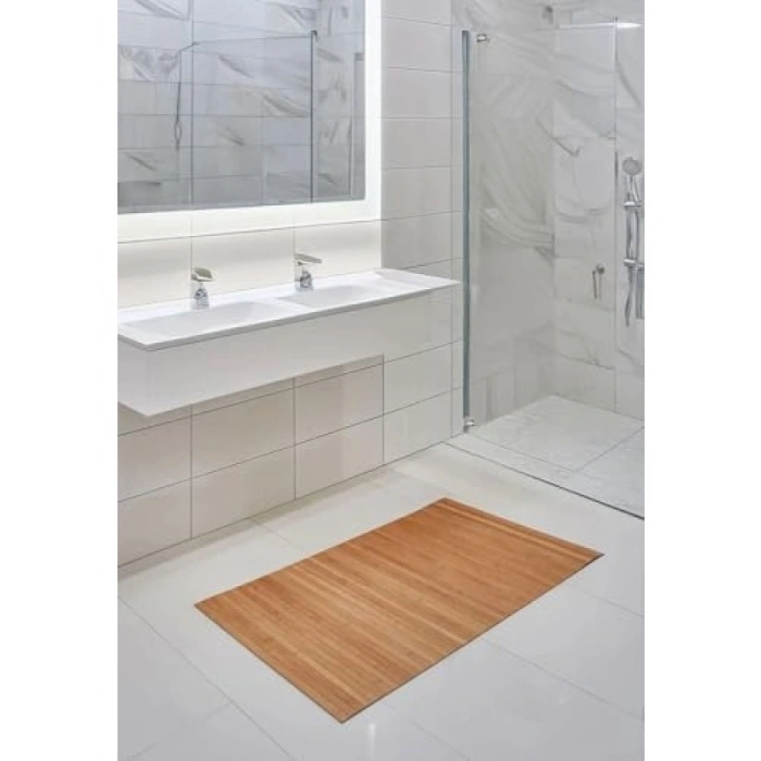 70x45 cm Kaydırmaz Tabanlı Bambu Banyo Paspası