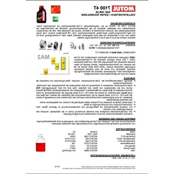 7100 10W-40 Sentetik Motor Yağı - API SP 4T, 1 Litrelik Ambalaj
