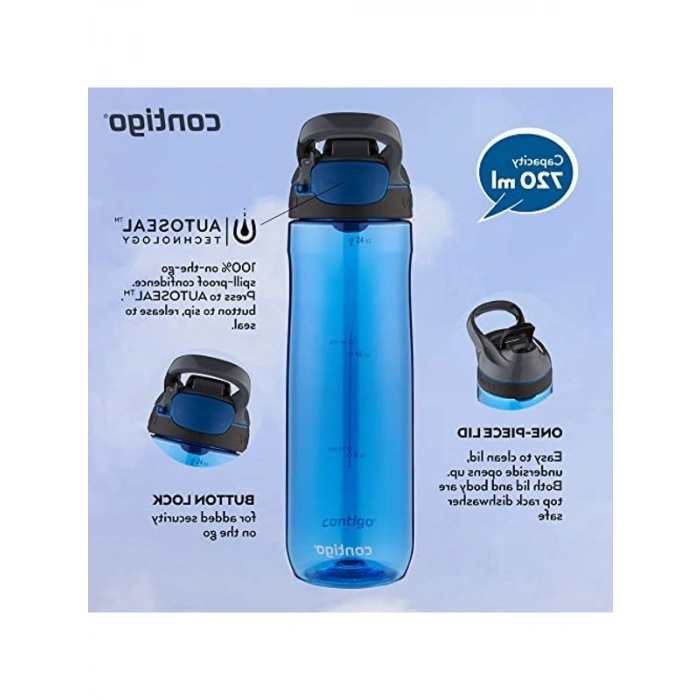 720 ml Mavi Tritan Suluk - Autoseal Özellikli Pratik Su Şişesi