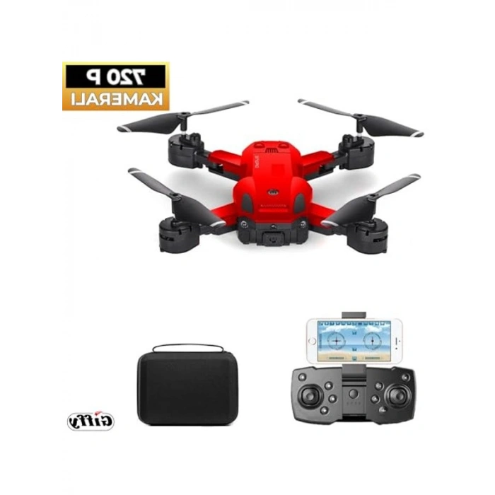 720P HD Kameralı Katlanabilir Drone - 4 Pervaneli Uçuş Cihazı