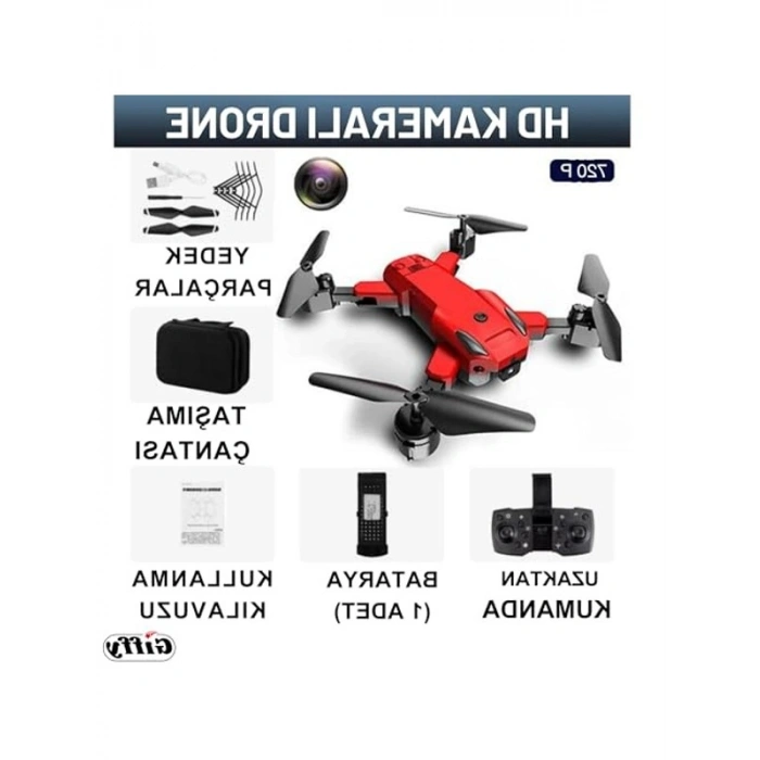 720P HD Kameralı Katlanabilir Drone - 4 Pervaneli Uçuş Cihazı