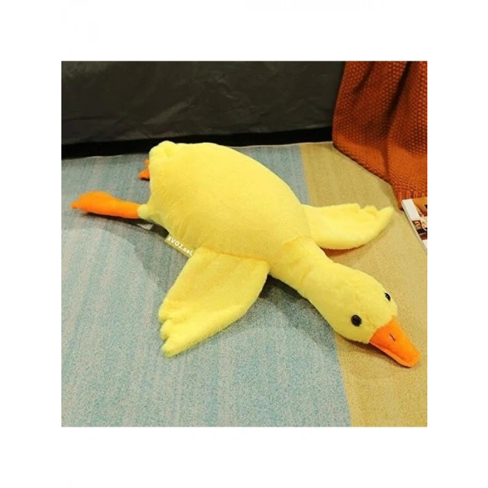 75 cm Uçan Kaz Şeklinde Sevimli Peluş Uyku Yastığı, Sarı Renk Seçeneğiyle