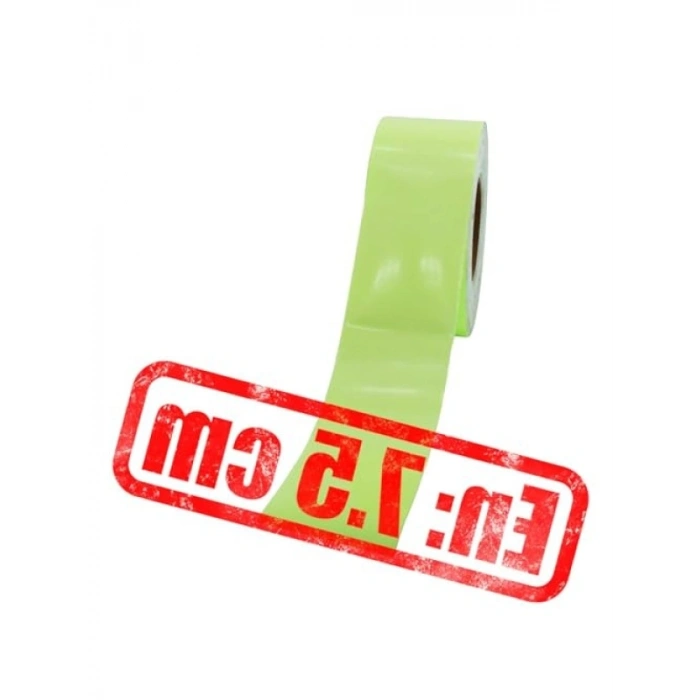 7.5 cm Yeşil Fotolümen Gece Parlayan Reflektif Düz Şerit Bant, 5 Mt