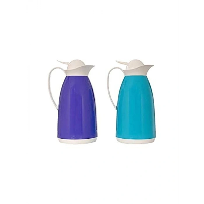 750 ml Kapasiteye Sahip Cam Termos - Mavi ve Mor