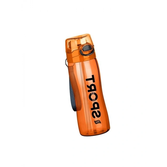 750 ml Pipetli Sporcu Su Matarası, PP Malzeme, Turuncu Renk