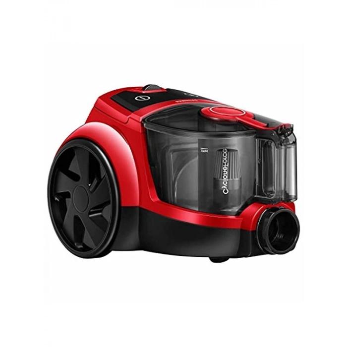 750 W Güçte Toz Torbasız Süpürge, Kırmızı Renk ve Kolay Kullanım