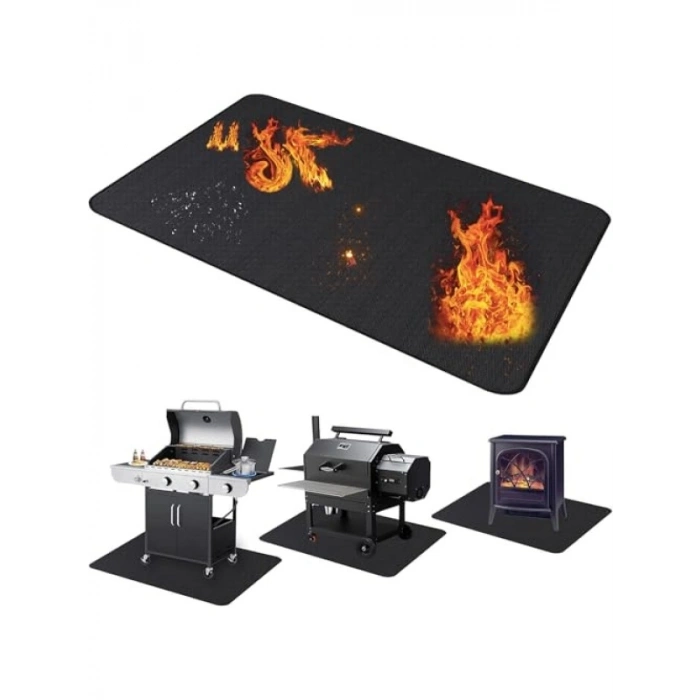 76x48 inç Çift Taraflı Yanmaz Izgara Pedi