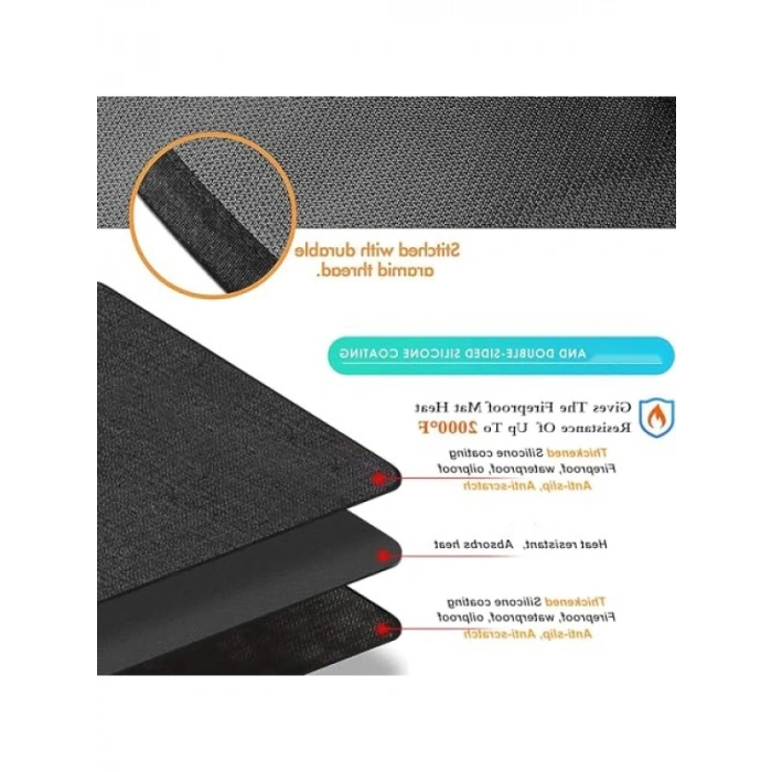 76x48 inç Çift Taraflı Yanmaz Izgara Pedi