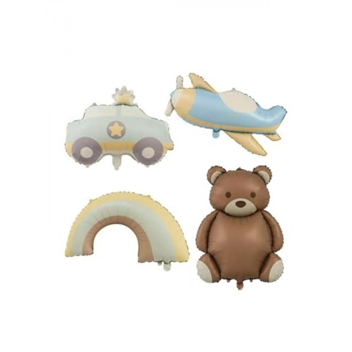 78-42 Cm Boyutunda Retro Uçak Folyo Balon, Eğlenceli Parti Süslemesi